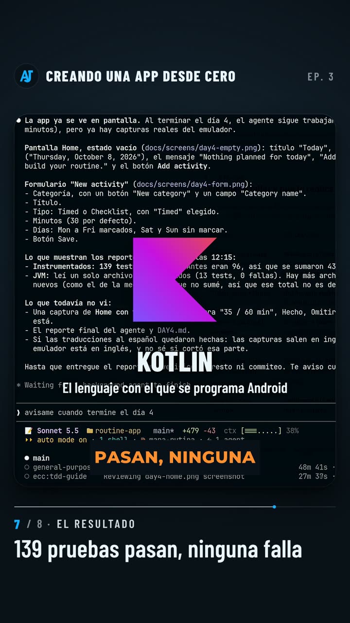 El reporte del agente: 139 pruebas pasan, ninguna falla