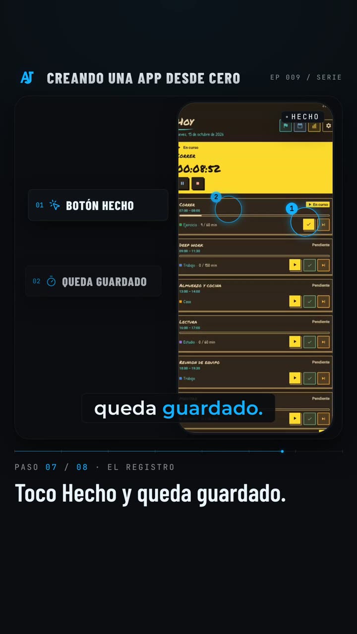 Toco Hecho y el avance queda guardado