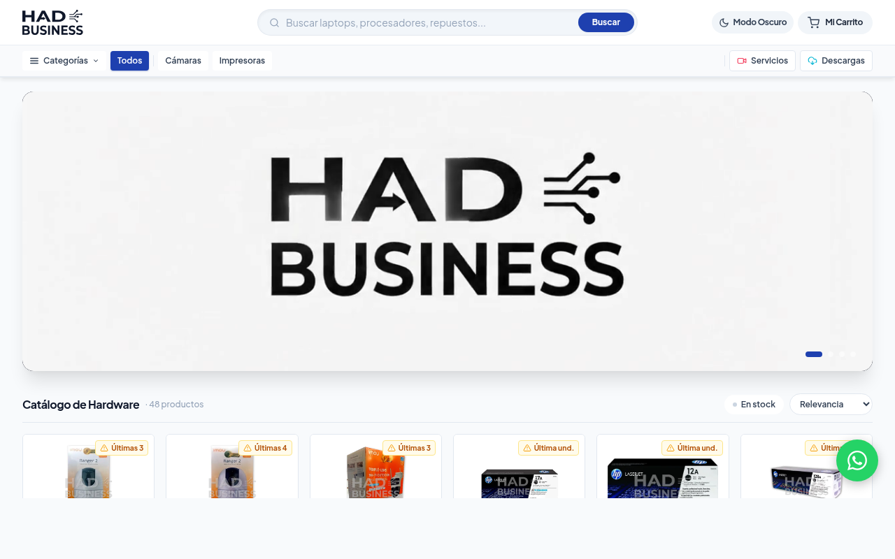 Captura de pantalla del proyecto HAD Business