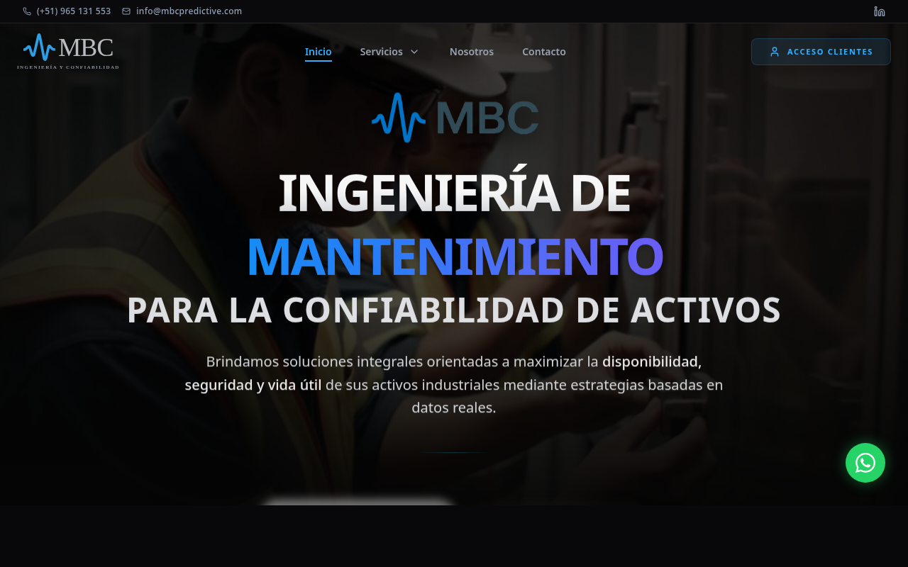 Captura de pantalla del proyecto MBC Predictive